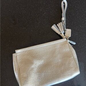 Gold Leather Coach Wristlet Clutch - Women’s Metallic Pouch